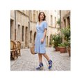 thumbnail image 6 of BLISSFUL STEP Women's Espadrilles Wedge Sandals Platform Close Toe Cross Strap Sandal Royal Blue 7.5, 6 of 6