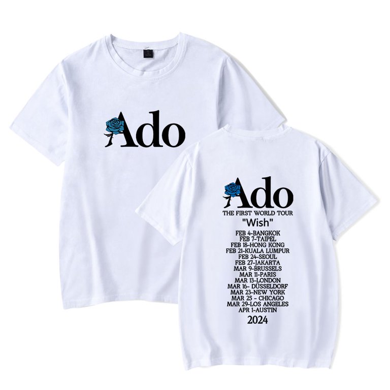 Ado wish world tour ライブTシャツ ADO T-Shirt ADO Wish World Tour merch T Shirt Short Sleeve