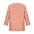 thumbnail image 5 of YanHoo Womens 3/4 Length Sleeve Tunic Tops Swiss Dot Printed Casual V Neck Shirts Loose Fit Basic Tees Business Work Blouses Spring Summer 2026 Orange,XXL, 5 of 6