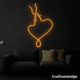 thumbnail image 3 of Craftnamesign Couple Kissing Heart Line Art Neon Sign for Couple Room Wedding Party Bedroom Wall Decor, 3 of 5