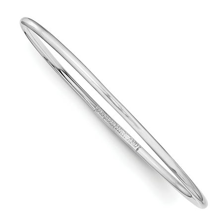 Sterling Silver 6.5in Rhodium-plated Just Like Mommy Polished Slip-on Child's Bangle Bracelet