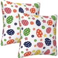 thumbnail image 6 of Easter Throw Pillow Covers Set of 2 Soft Pillow Case Protectors with Zipper Standard Size Pillowcase Square for Bed, Sofa (16"x16"), 6 of 6