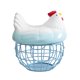 thumbnail image 4 of Cesta para huevos de gallina, frutero con tapa de cerámica con forma de gallina, cesta decorativa para guardar huevos. Azul, 4 of 9