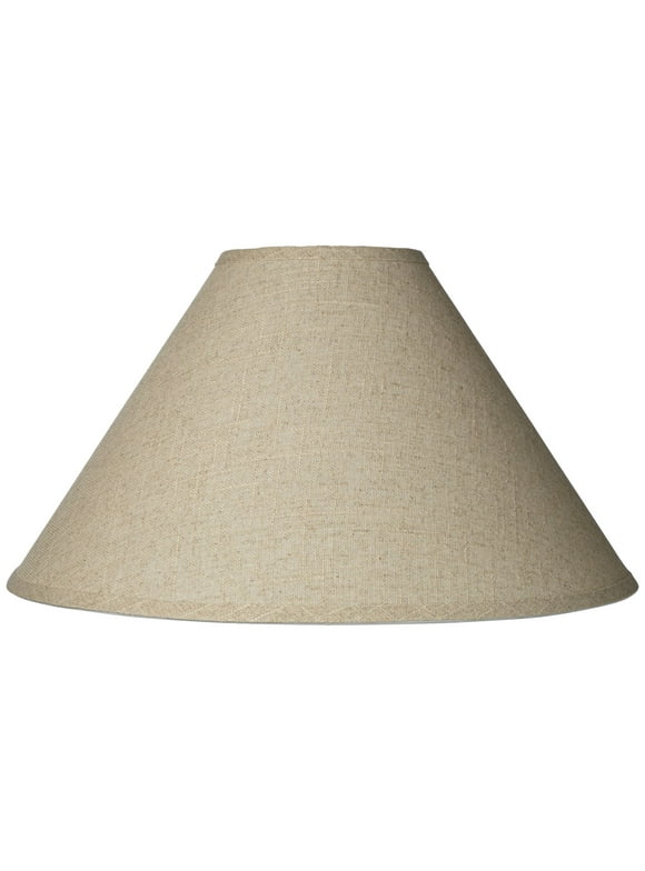 Springcrest Fine Burlap Large Empire Lamp Shade 6" Top x 19" Bottom x 10.5" High x 12" Slant (Spider) Replacement with Harp and Finial