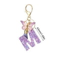thumbnail image 2 of weibbin Fashion 26-letter Key Chain - Alphabet Initial Letter Keychain Tassel Butterfly Pendant Heart shape Key Ring for Purse Handbags Women Girl, 2 of 5