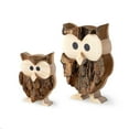 thumbnail image 4 of Wooden Owl Figurines Home Decorations - Rustic Owl Statue - Gift for Owls Lovers - Bark Owls (2pcs), 4 of 5