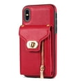 thumbnail image 4 of Allytech Cards Holder Wallet Case Cover for Apple iPhone XS/ iPhone X 5.8 Inch Phone, PU Leather TPU Cards Slots Cash Holder Stand Shockproof Bumper Case With Shoulder Strap for Girls Women -Red, 4 of 10