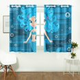 thumbnail image 2 of MKHERT Cartoon Mermaid Window Curtains Kitchen Curtain Room Bedroom Drapes Curtains 26x39 inch, 2 Piece, 2 of 3