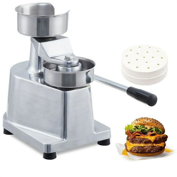 Commercial Hamburger Patty Maker, 4"/5"/6" Stainless Steel Hamburger Press, 1.4" Deep Tray, with 500 Patty Papers