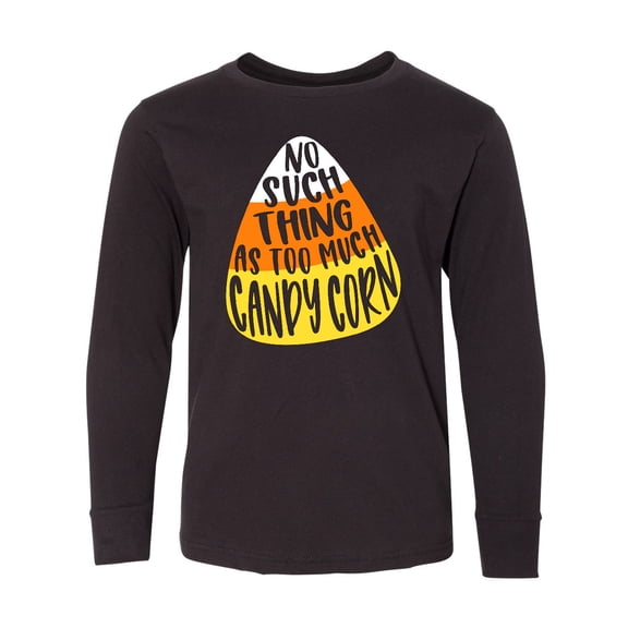 Inktastic Halloween No Such Thing as Too Much Candy Corn Long Sleeve Youth T-Shirt