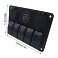 thumbnail image 2 of Car Charger Switch Panel 5 Gear ON-OFF Marine Ignition Toggle Switch Panel with Dual USB Socket Charger LED Voltmeter for Car Boat Marine RV Truck Camper, 2 of 5