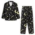 thumbnail image 3 of Renewold Women's 2pcs Nightwear Button Front Sleepwear Size 4XL Warmth Stars Moon Pajamas Tops Pants Set Soft Relaxed Loungewear Sports Outfits for Walking Jogger Yoga, 3 of 6
