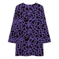 thumbnail image 3 of Purple Cow Pattern Loose Dress Evening Dress Summer Dresses for Women Luxury Dress Long Sleeved Dress, 3 of 4