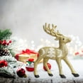 thumbnail image 5 of Uutvmp Christmas Reindeer Figurines 4.3inch, Foam Glitter Reindeer Figures with Moon and Christmas Tree Pattern Gold and White Standing Deer Statue, Artificial Animal Crafts for Tabletop Decor, 5 of 6