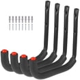 thumbnail image 2 of 4 PCS Garage Storage Ladder Hooks, 9.8 in Wall Mount Utility Hooks, Heavy Duty Carbon Steel Storage Hangers with EVA Padding, Garage Wall J Hooks for Ladders Bikes Tools Holds up to 100 lbs, 2 of 6