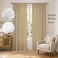 thumbnail image 3 of Camel Striped Sheer Curtains 84 Inches Long, Farmhouse Vintage Camel Stripes Light Filtering Window Curtains for Living Room/Bedroom, Rod Pocket Voile Sheer Curtain Drapes, 52"W x 84"L, 2 Panels, 3 of 9