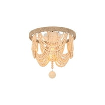 Living District Jolie 12 Inch Beaded Flush Mount In Beige
