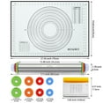 thumbnail image 2 of Mirdinner Stainless Steel Rolling Pin, Dough Roller with Silicone Removable Rings, Baking Mat and Bench Scraper, Bake Tools for Cooking Pizza Pie Cookies Pastries, 2 of 6