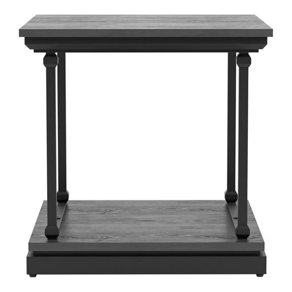 Furniture of America Drewden Transitional Wood End Table in Antique Gray