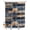 Peru SteelBlue, variant on Split Shower Curtain for Transfer Bench, Navy Blue Brown Wood Fabric Shower Curtains for Bathroom, Farmhouse Vintage Wooden Tub Sliding Transfer Bench Waterproof Bath Curtains 72"x84"
