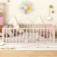 thumbnail image 2 of Bellemave Full Size Metal Floor Bed Frame, Montessori Bed with Safety Guardrails and Door, No Weight Limit and Easy Assemble Playhouse Full Bed Frame (Pink), 2 of 8