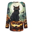 thumbnail image 5 of Youyipin womens tops Halloween Printed Shoulder Length Long Sleeved Round Neck Pullover Top Shirt beach vacation clothes for women, 5 of 5