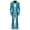 Blue, variant on iiniim Mens Shiny Metallic Disco Party Jumpsuit Full Body Bodysuit Flare Pants Bell-bottoms Hippie Rompers Black M