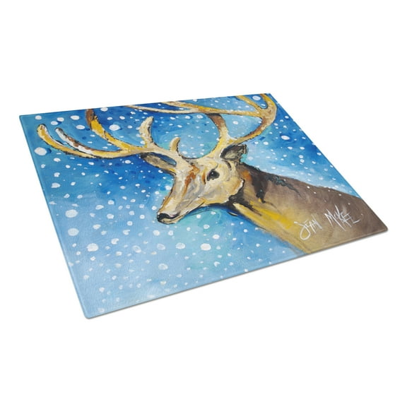 Caroline's Treasures Reindeer Glass Cutting Board Large