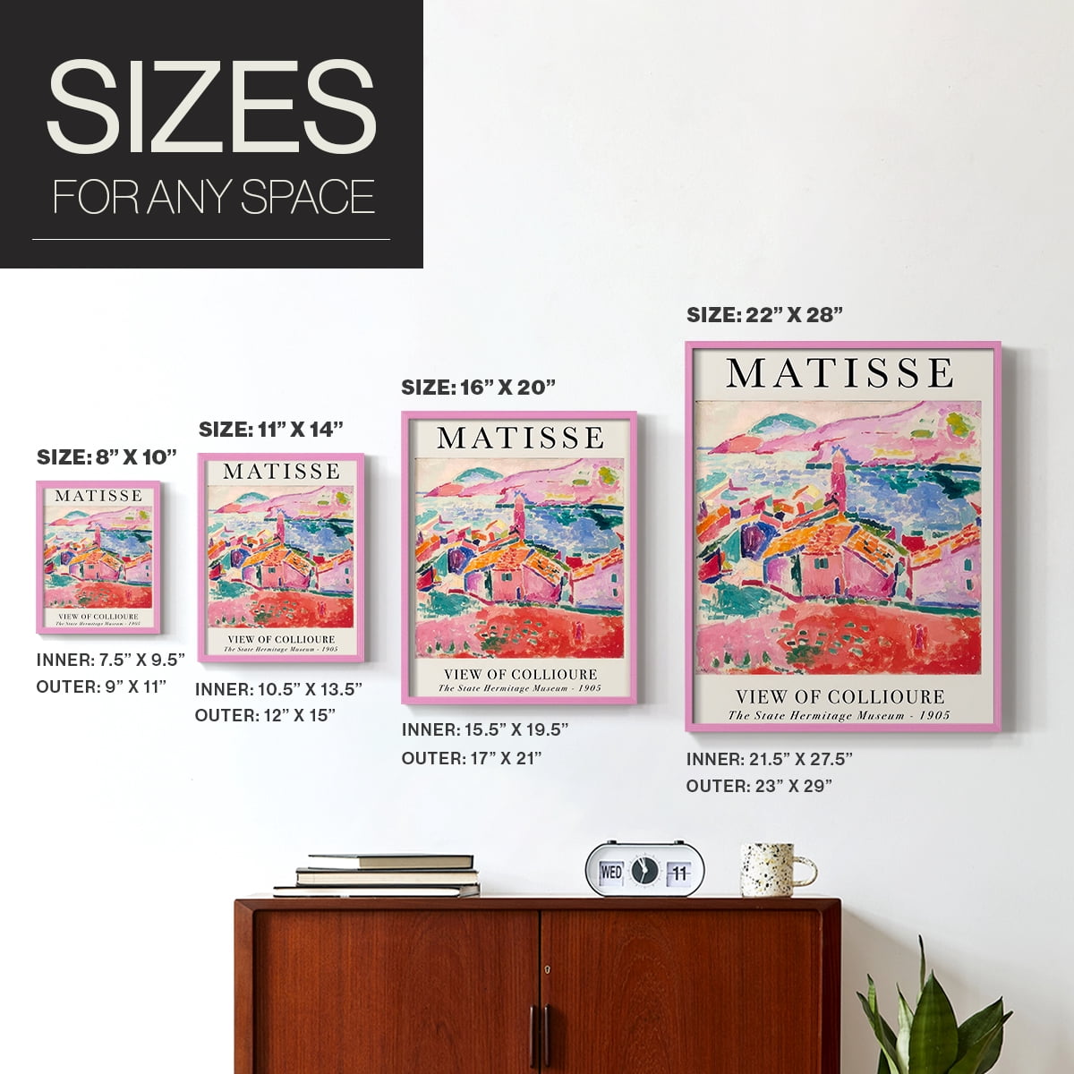 Matisse CLXXVII Framed Print in Pink Solid Wood 8 x 10 Framed Print
