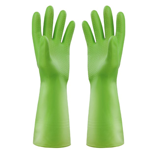 Guantes de goma gruesos con puños largos, el mejor limpiador de cocina y ayudante para lavar platos