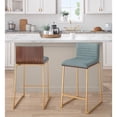 thumbnail image 2 of Silver Orchid  Magda 26" Fixed-Height Upholstered Counter Stool (Set of 2) Green Fabric/Gold Metal, 2 of 5