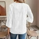 thumbnail image 5 of Tops para mujer,Camisa de gasa bordada, cuello en V y manga 3/4, blusa informal de poliéster, ajuste cómodo, para uso diario, sopatenor, 5 of 8