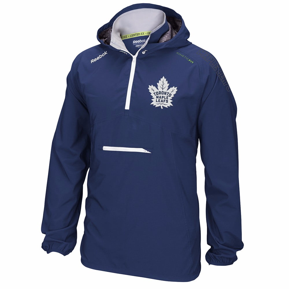 Toronto Maple Leafs NHL Reebok Navy Blue Center Ice Anorak Kinetic Fit Performance 1 4 Zip Pullover Jacket For Men by Reebok