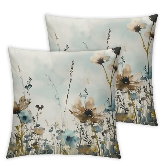 nygtbtfer Brown Grey Pillow Covers Set of 2 Cream Gray Decorative Throw Pillows Outdoor PillowCase Cushion Case Decor for Couch Sofa Bed White