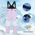 thumbnail image 4 of Ruyang Kids Girl's Waterproof Ski Bib Pants Winter Snow Snowboard Ski Pants Insulated Overalls Fashion Strap Snowsuit, 4 of 4