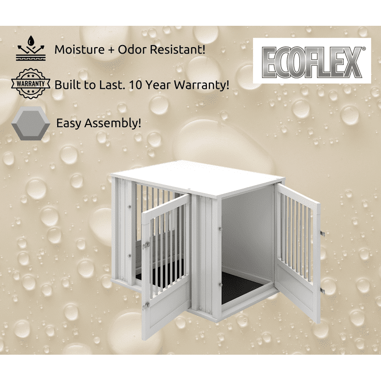 エコフレックス　ドッグハウス　アンティークホワイト　S New Age Pet® ECOFLEX® Flexi Door Medium Dog Crate in Off White