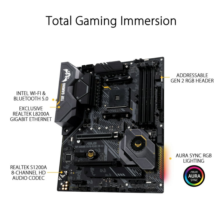 ASUS TUF GAMING X570-PLUS (WI-FI) (Socket AM4) USB-C Gen2 AMD Motherboard  with LED Lighting TUF X570-PLUS GAMING (WI-FI) - Best Buy