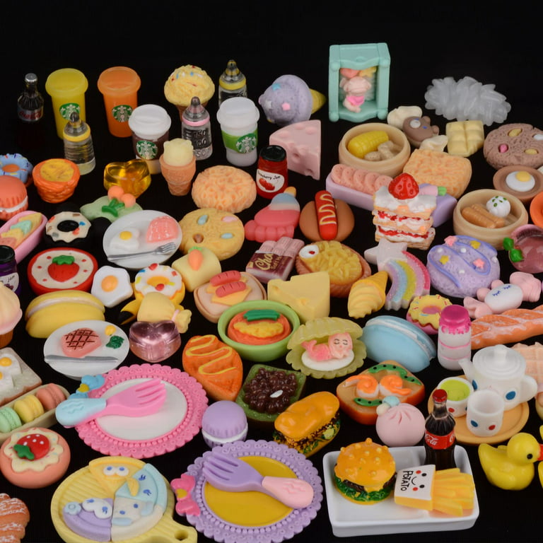 5PCS Mini Random Food Snacks DIY Jewelry Resin Accessories Playing House  Toys@t@