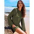 thumbnail image 6 of DAKIMOE Women Swimsuit Cover up Summer Bathing Suit Cover up Knit Swimwear Pullover Swim Cover up Beach Dress S-XL, Army Green, S, 6 of 10