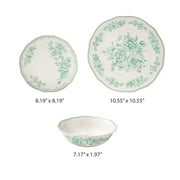 The Pioneer Woman Agatha 12-Piece Stoneware Dinnerware Set, Green