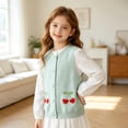 thumbnail image 6 of StSilkitty Cardigan Vest Sweater for Boys Girls Cute Embroidery Sleeveless Button down Knit Waistcoat Lightweight Casual Tops, 6 of 9