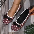 thumbnail image 2 of Bxsruta Polka Dot Bow Decor Ballet Flats for Women, Comfort Cotton Polyester Casual Slip on Shoes, 2 of 8