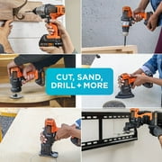 مثقاب لاسلكي Black+decker 20v، مجموعة أدوات كهربائية مكونة من 6 قطع، بطارية وشاحن متضمنان (bdcdmt1206kitc)