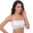 thumbnail image 6 of Xfvqtps Strapless Bras for Women Padded Elastic Bralette Push up Solid Color Bandeau Bras White, 6 of 8