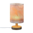 thumbnail image 2 of Pink and Gold Marble Bedside Table Lamp LED Warm Lights with USB Charging Port Retro Cylinder Desk Lamps, 2 of 7