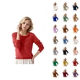 thumbnail image 1 of Pulls pour Femmes 2026 Mode Automne Hiver Manches Longues Col Rond Doux Tricoté Uni, 1 of 4