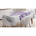 thumbnail image 1 of Ambesonne Wings Print Tablecloth Rectangular Table Cover, Heart Botany Ornate, 52"x70", Dark Purple and Pale Mauve, 1 of 3