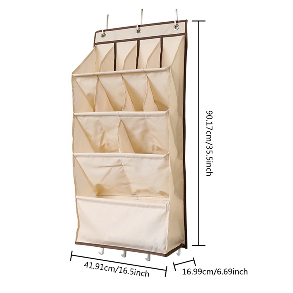 Storage Bag Behind Door Hanging Footwear Organizer Shoe Rack with Large Deep Pockets Closet A