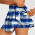 thumbnail image 1 of ICHUANYI Clearance Women's Summer Pleated Tennis Skirts Athletic Stretchy Short Yoga With Pocket Fake Two Piece Trouser Skirt Shorts(Blue, M) ICHUANYI WER2023081400023, 1 of 5