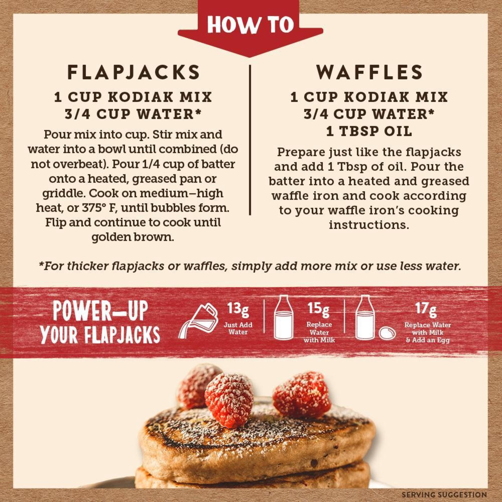Kodiak Protein-Packed Power Cakes Raspberry Lemon Pancake and Waffle Mix, 16 oz Box